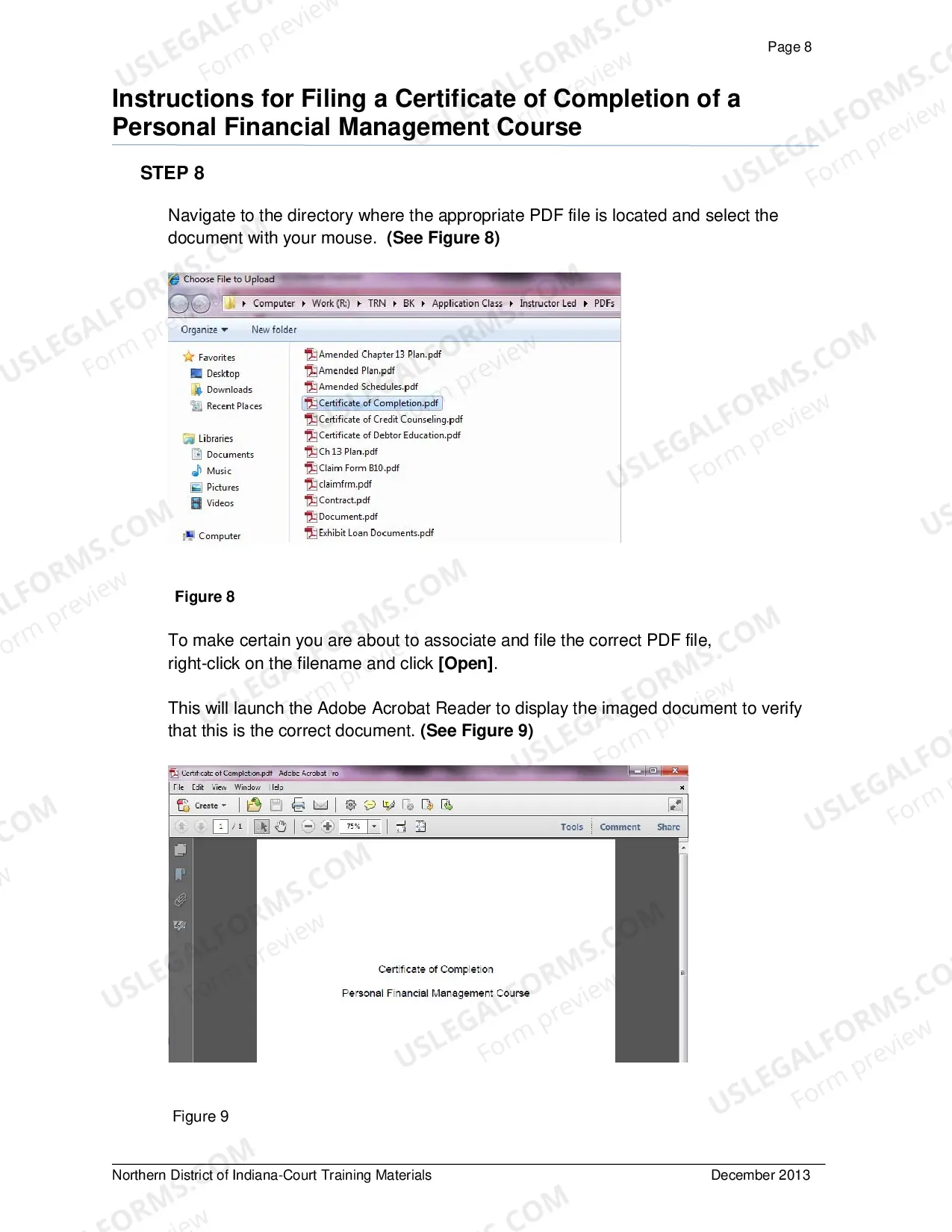 Preview Instructions for Filing a Certificate of Completion of a Personal Financial Management Course