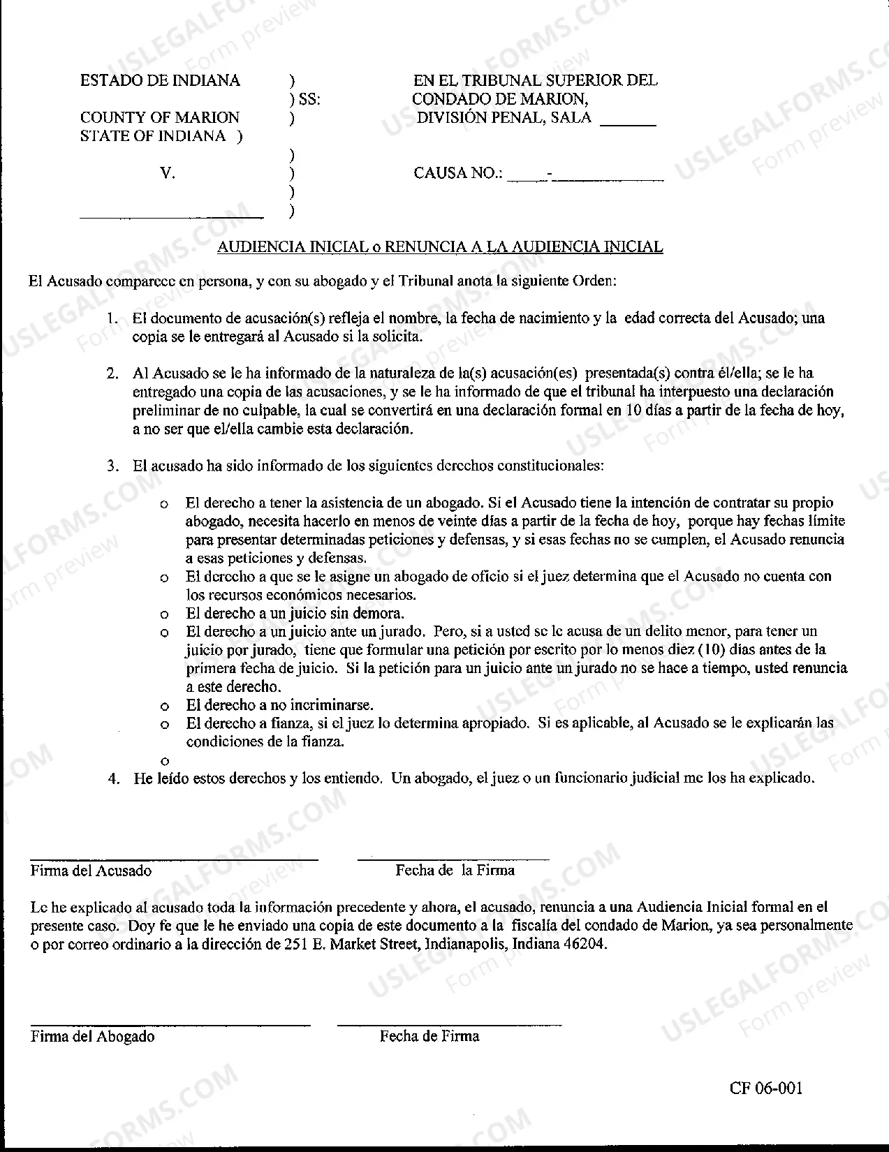 Preview Initial Hearing Rights- English and Spanish Version (PDF)