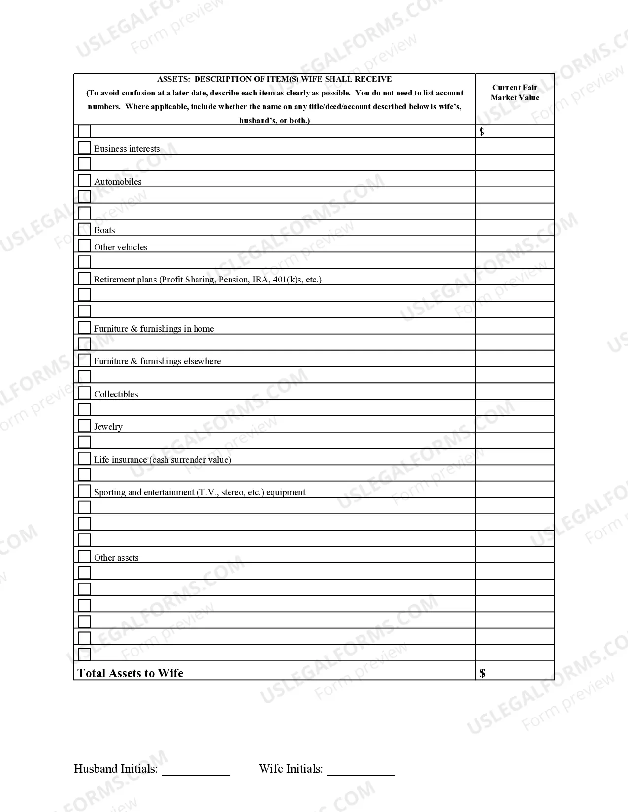 Preview Marital Legal Separation and Property Settlement Agreement no Children parties may have Joint Property or Debts where Divorce Action Filed