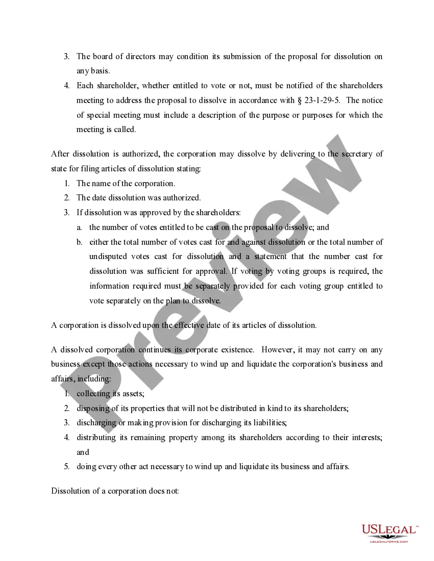 Get Indiana Dissolution Package to Dissolve Corporation Preview Indiana Dissolution Package to Dissolve Corporation