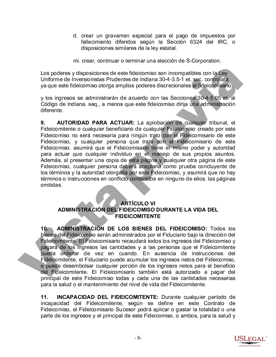 Preview Fideicomiso en vida para esposo y esposa sin hijos