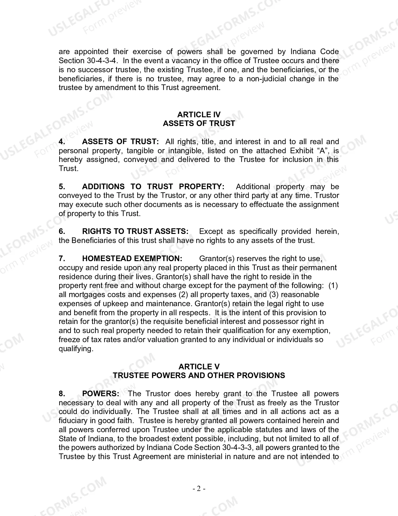 Preview Revocable Living Trust for Husband and Wife with No Children