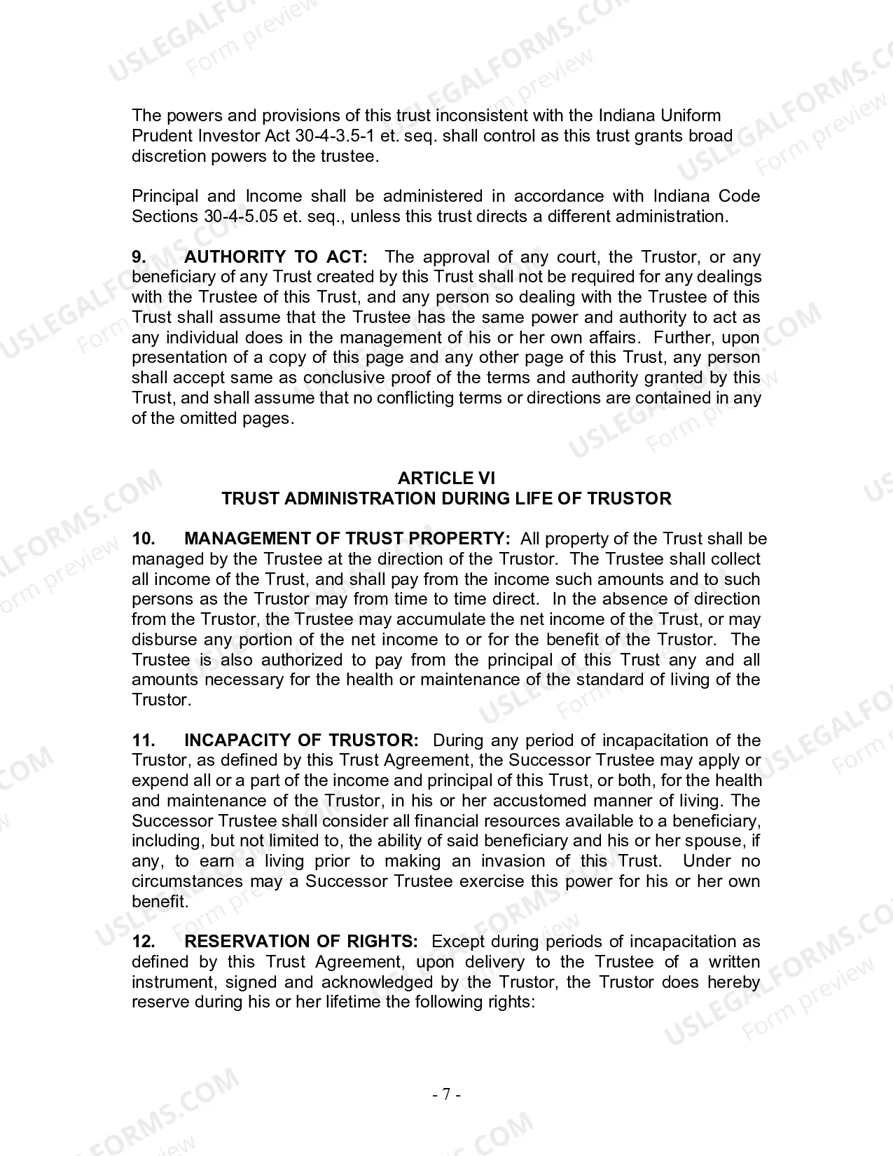 Preview Revocable Living Trust for Husband and Wife with No Children
