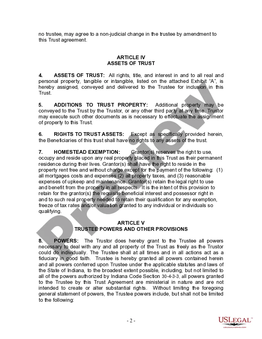 Preview Living Trust for Individual Who is Single, Divorced or Widow or Widower with No Children