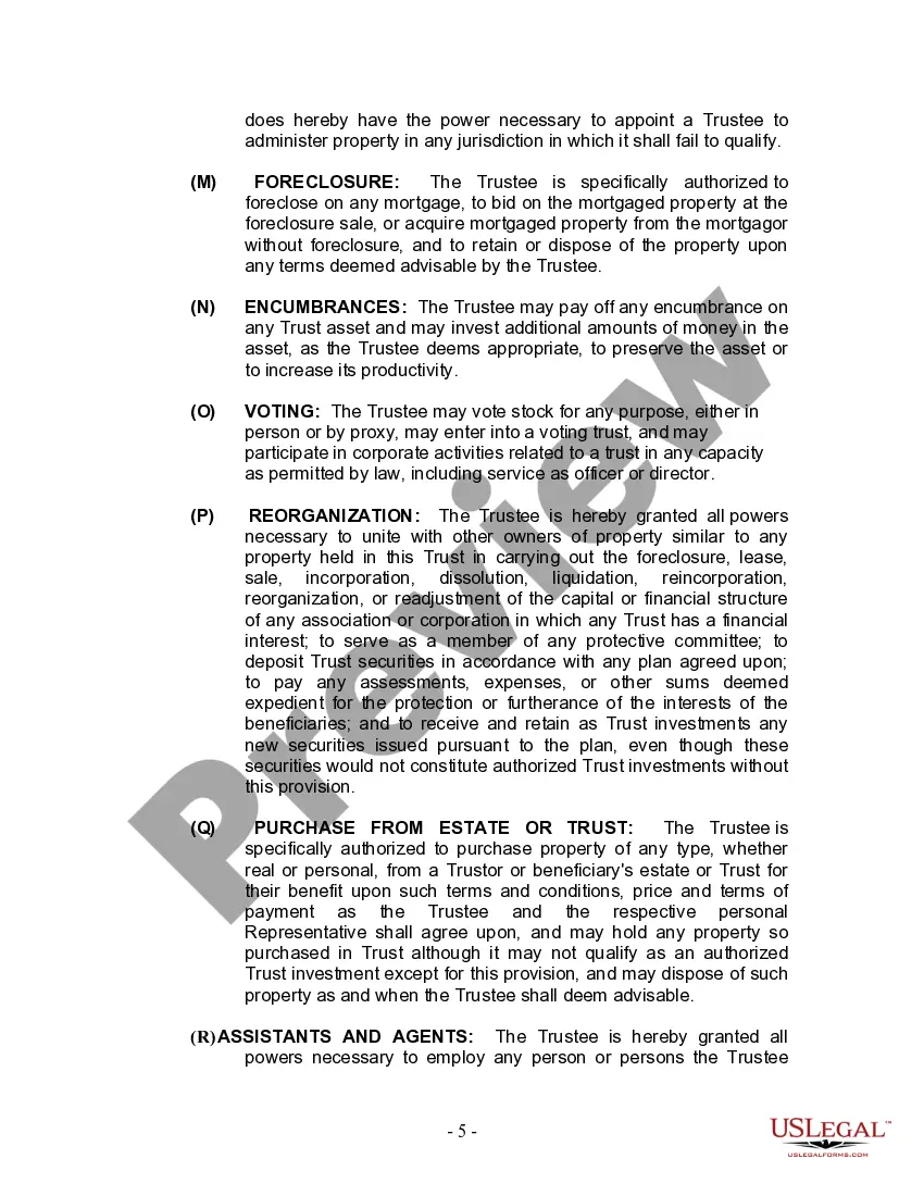 Preview Living Trust for Individual Who is Single, Divorced or Widow or Widower with No Children