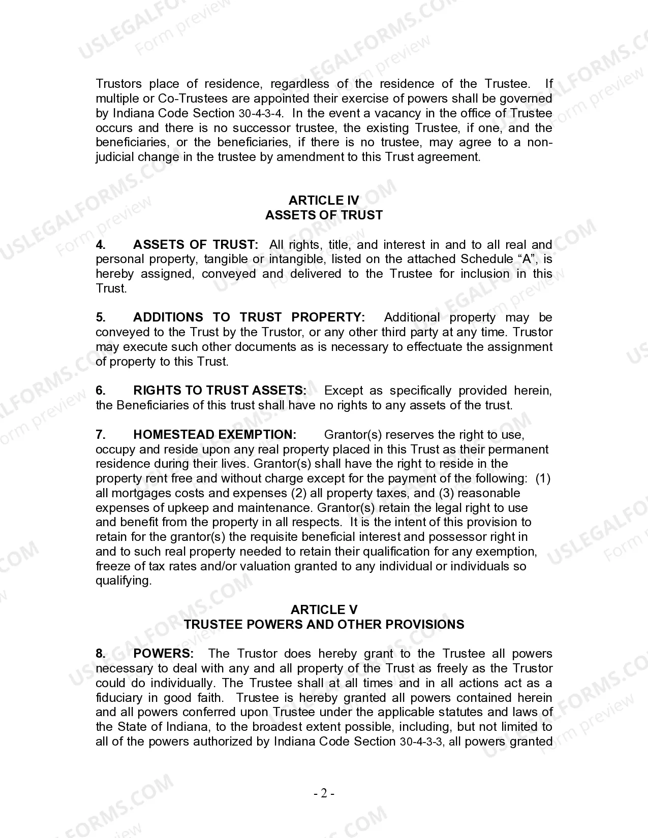 Preview Living Trust for individual, Who is Single, Divorced or Widow or Widower with Children