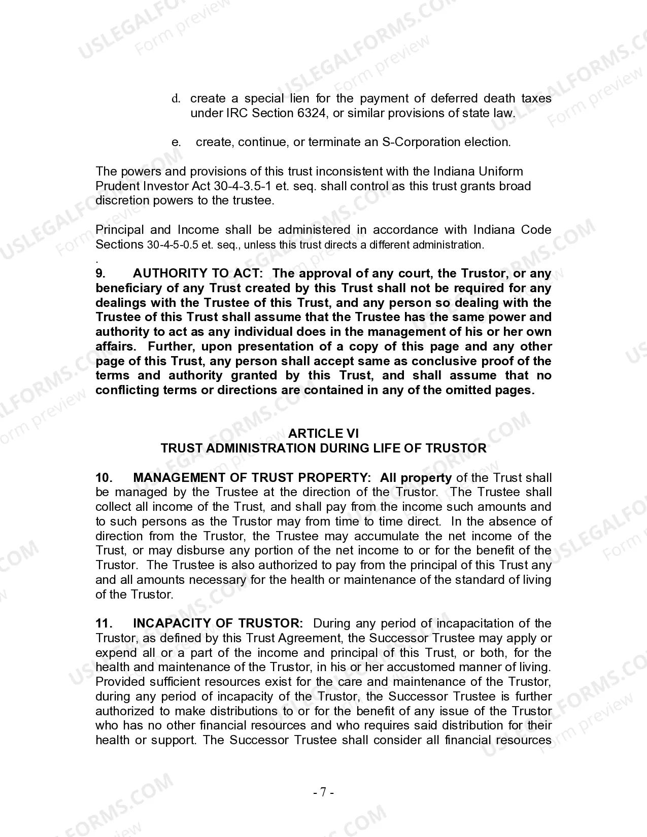 Preview Living Trust for individual, Who is Single, Divorced or Widow or Widower with Children