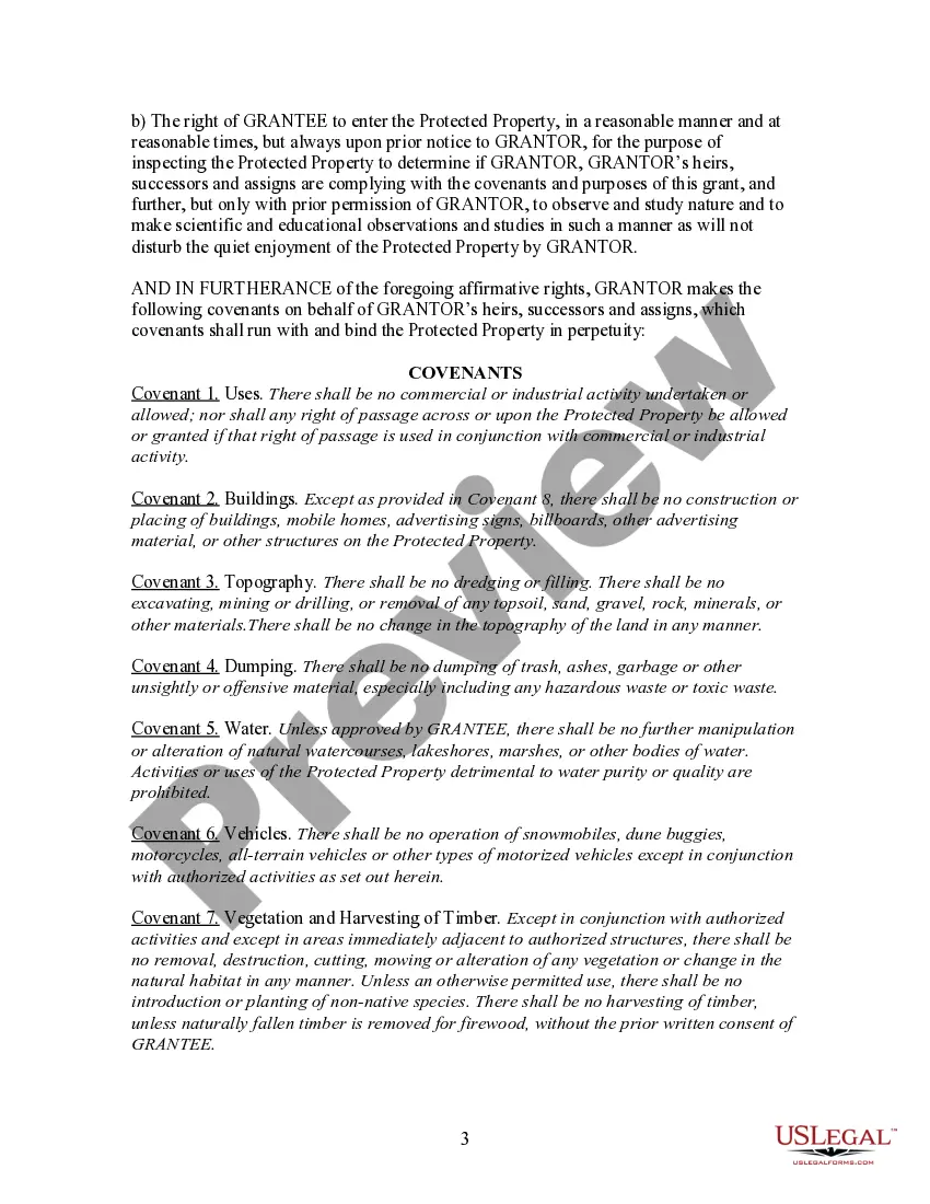 Preview Grant of Conservation Easement for Preservation of Habitat