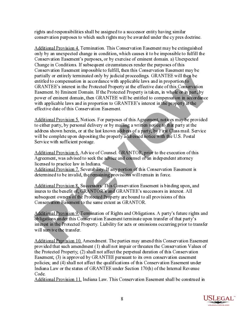 Preview Grant of Conservation Easement for Preservation of Habitat