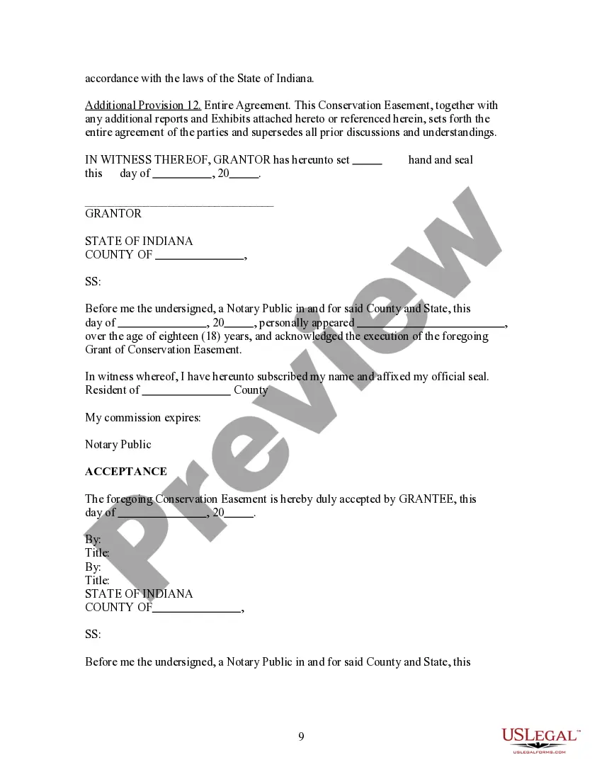 Preview Grant of Conservation Easement for Preservation of Habitat