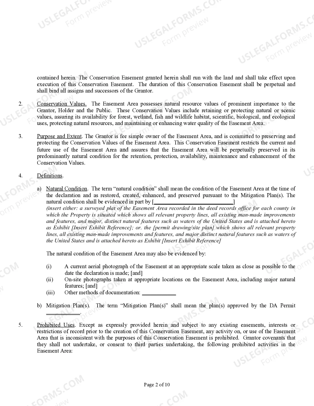 Preview Mitigation and Conservation Easement
