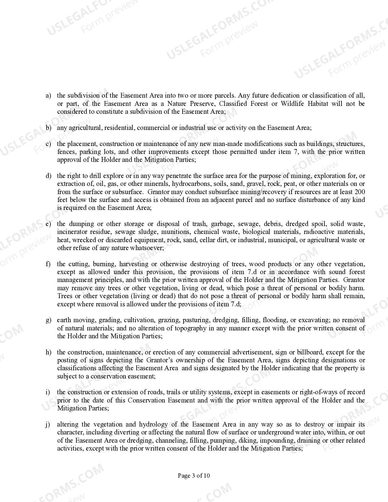 Preview Mitigation and Conservation Easement