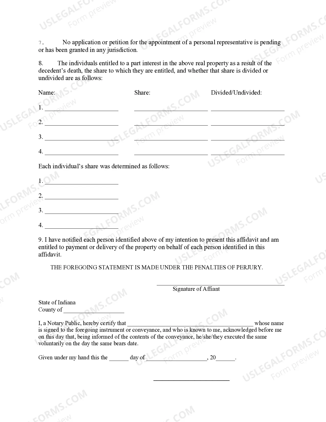 Preview Summary Administration Package - Under $100,000 - Personal Property - Small Estates