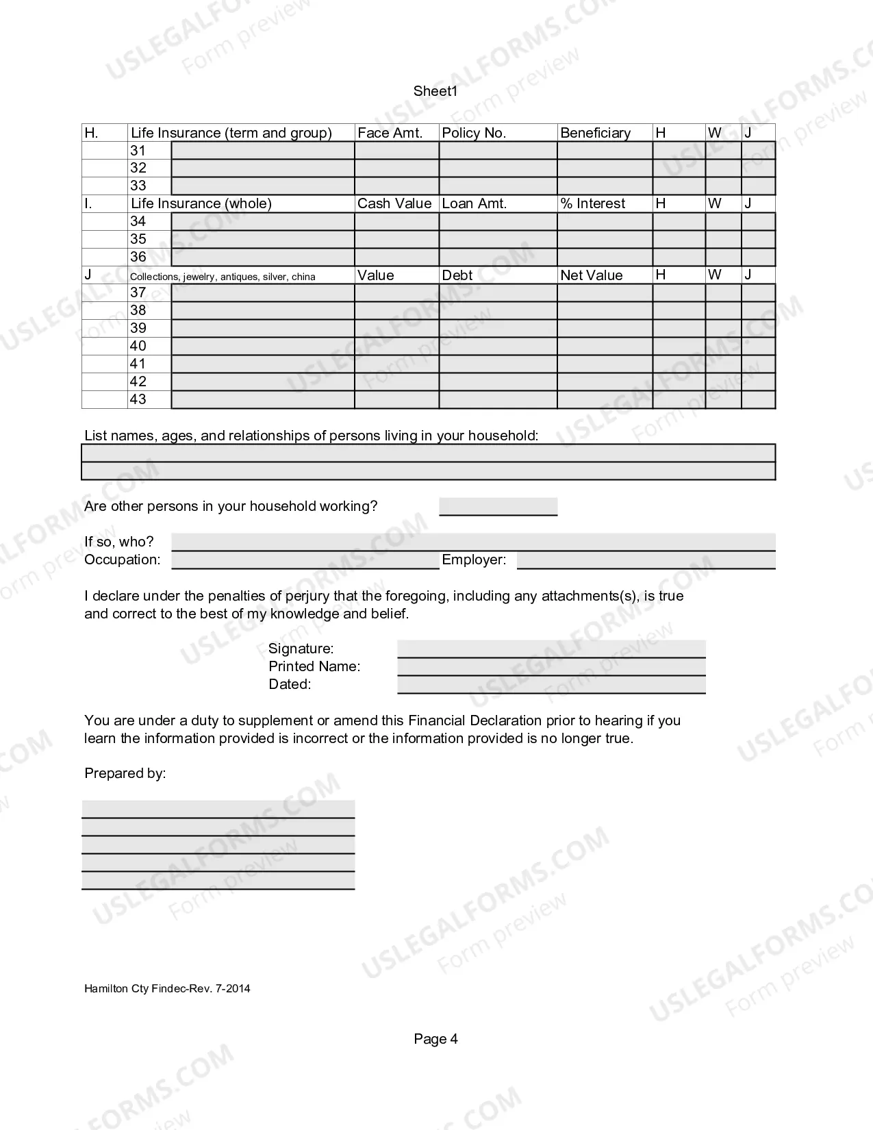 Preview Financial Declaration (LR29-FL00-402.10) - Form 402B (PDF)Opens a New Window.