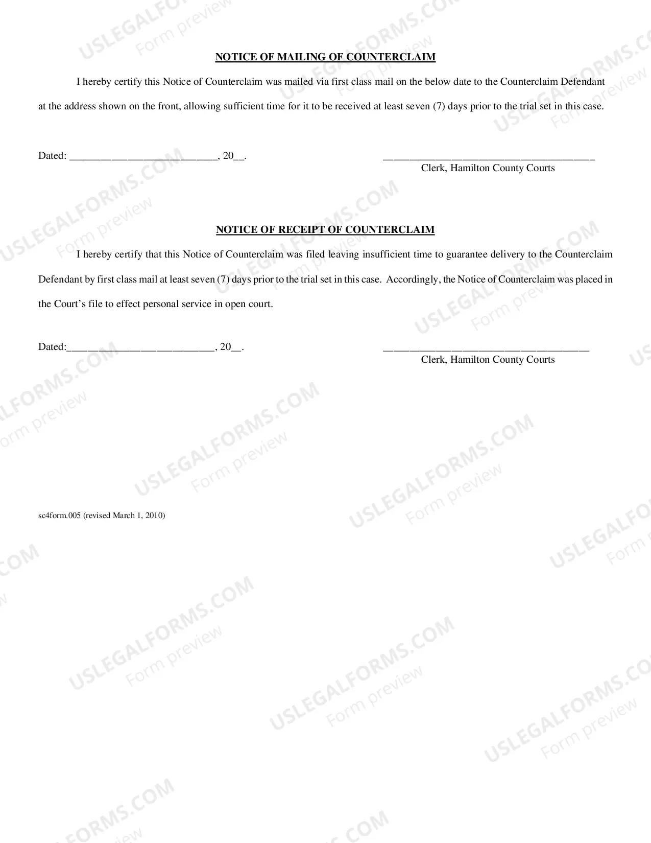 Preview Small Claims Counterclaim (PDF)Opens a New Window.