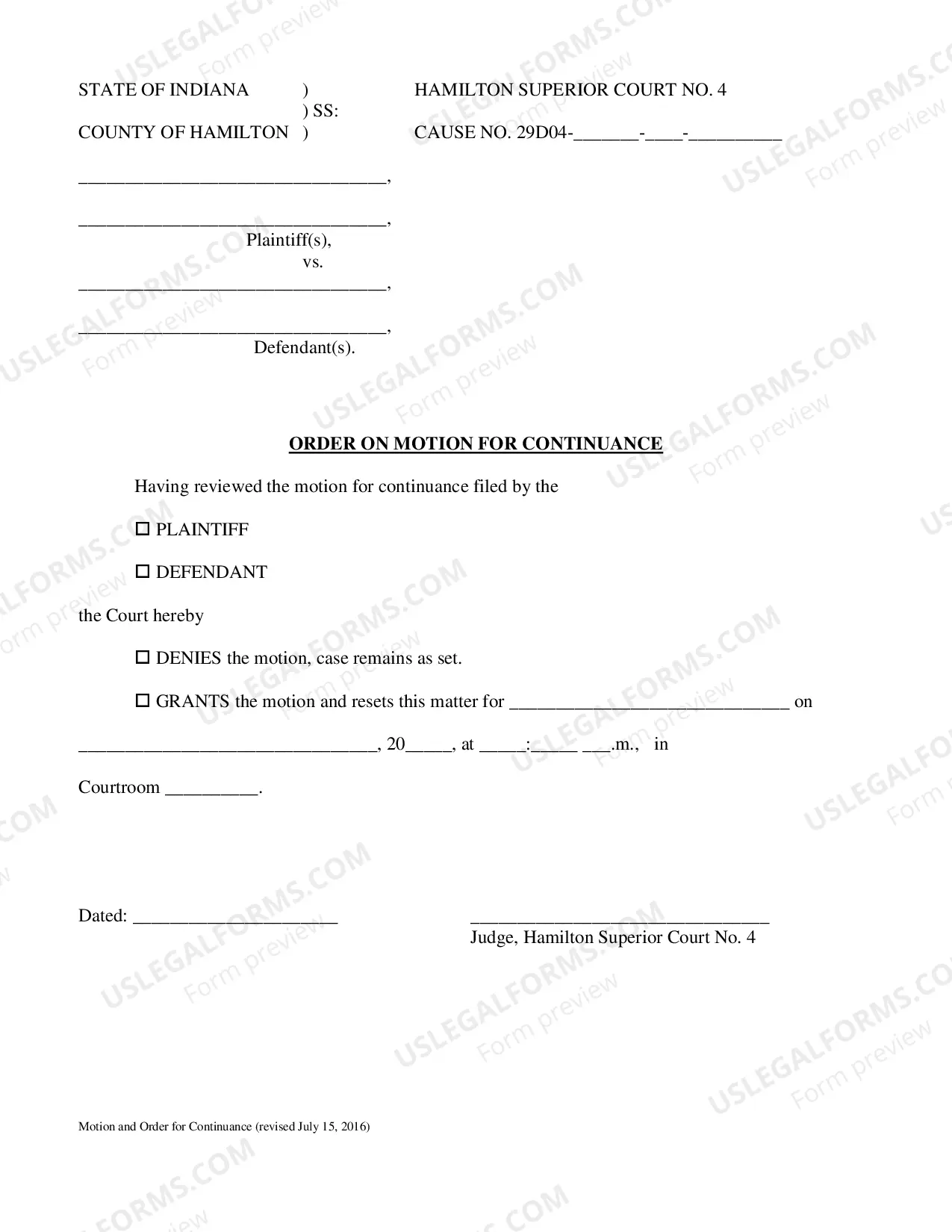 Preview . Motion and Order for Continuance (PDF)