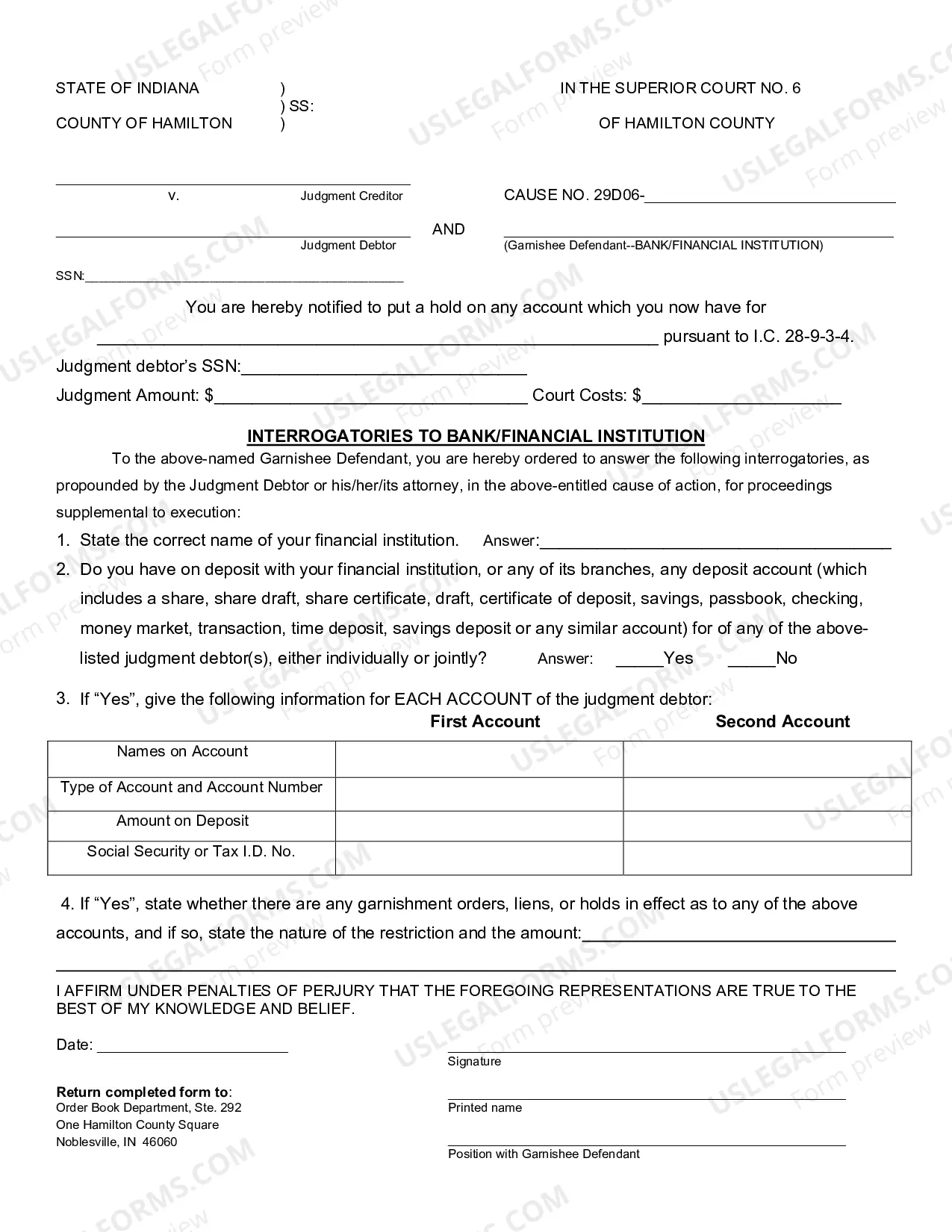 Preview Verified Motion for Proceeding Supplemental and Order - Financial Institution (PDF)Opens a New Window.