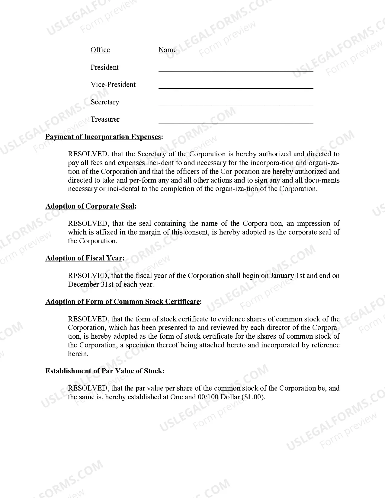 Preview Minutes for Organizational Meeting