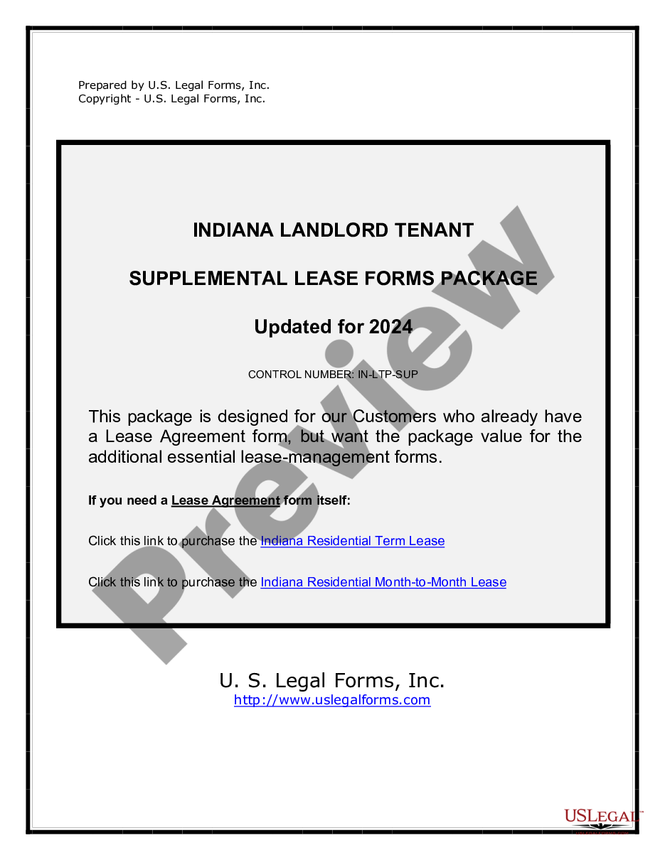 page 0 Supplemental Residential Lease Forms Package preview