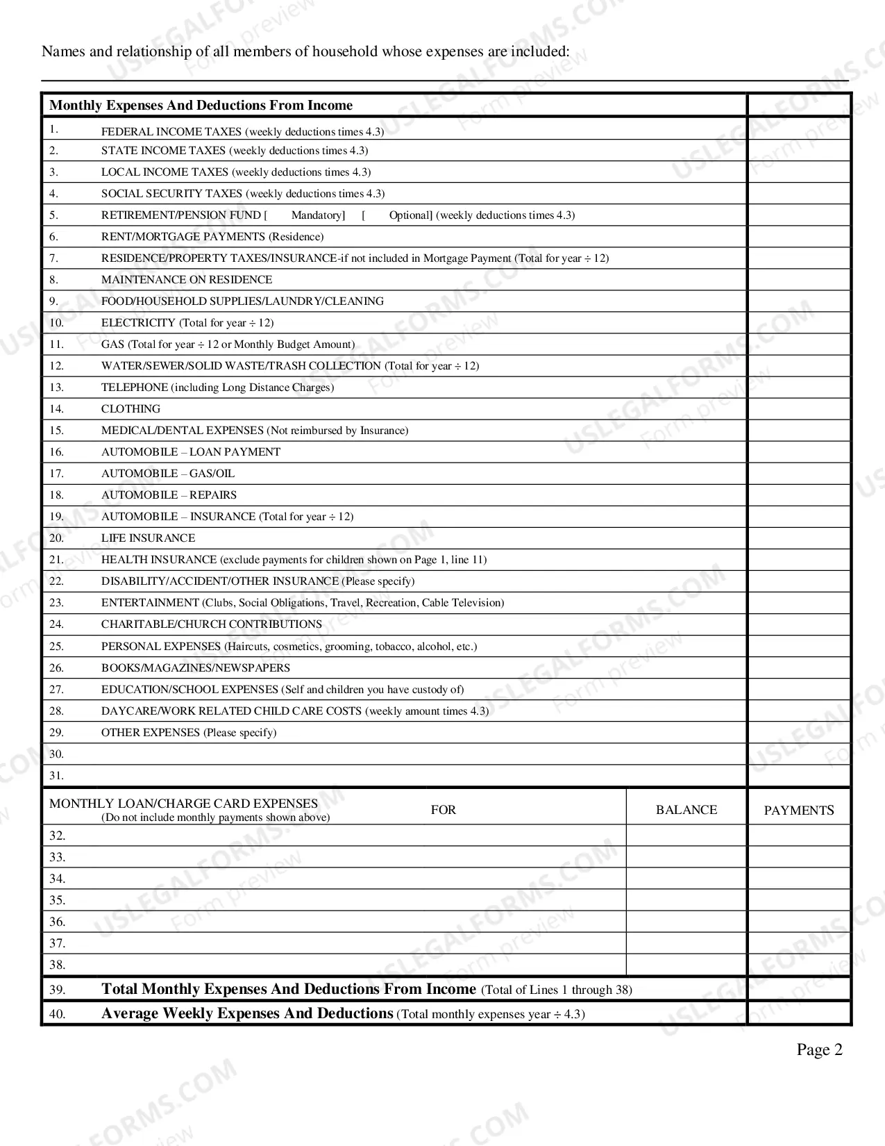 Preview Marion County Financial Declaration Form