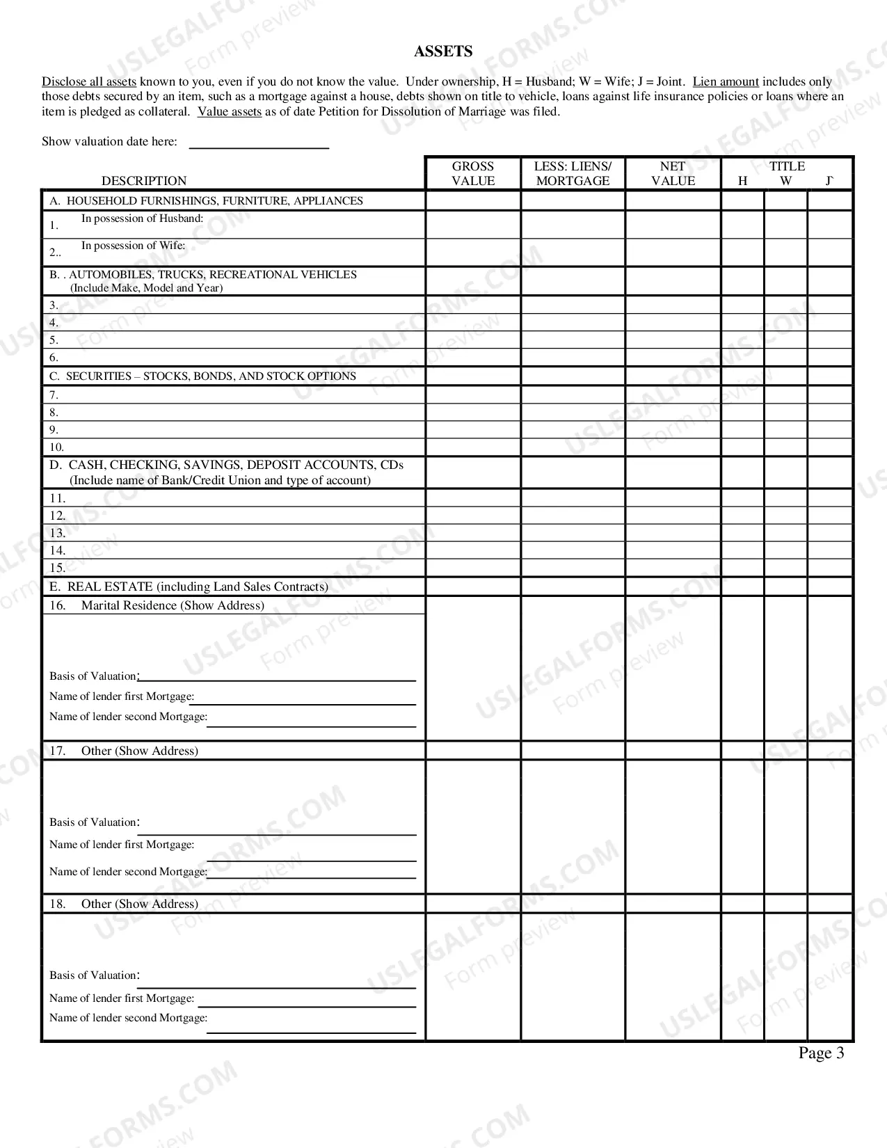 Preview Marion County Financial Declaration Form