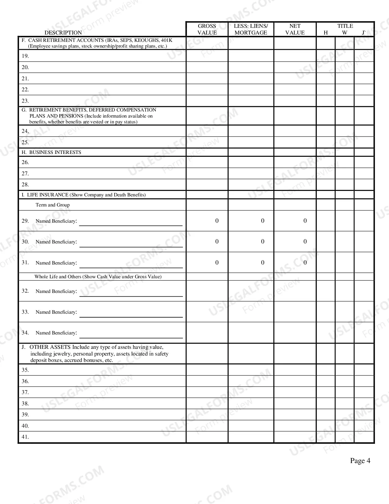 Preview Marion County Financial Declaration Form