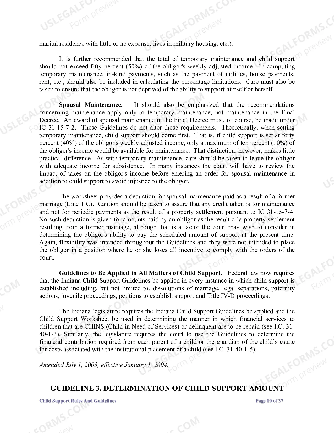 Preview 2004 Child Support Guidelines