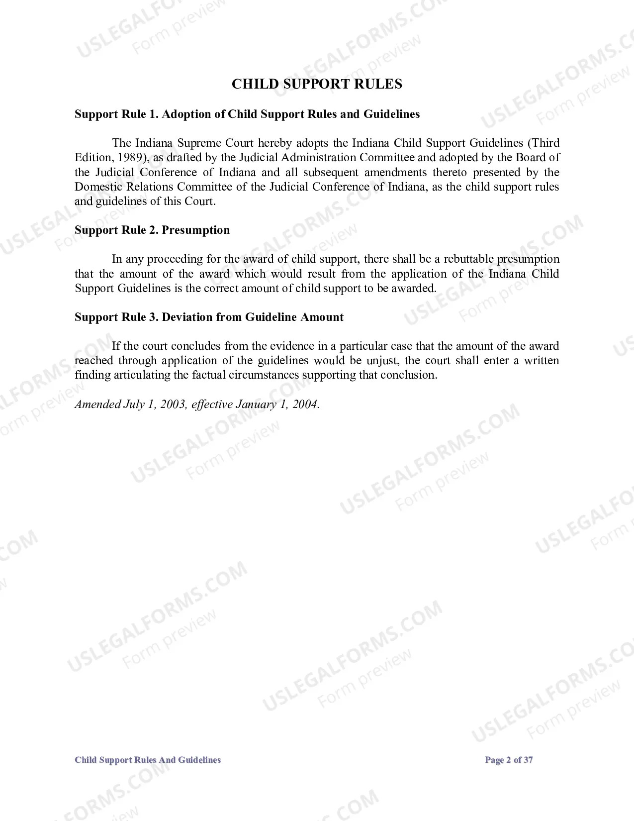 Preview 2004 Child Support Guidelines