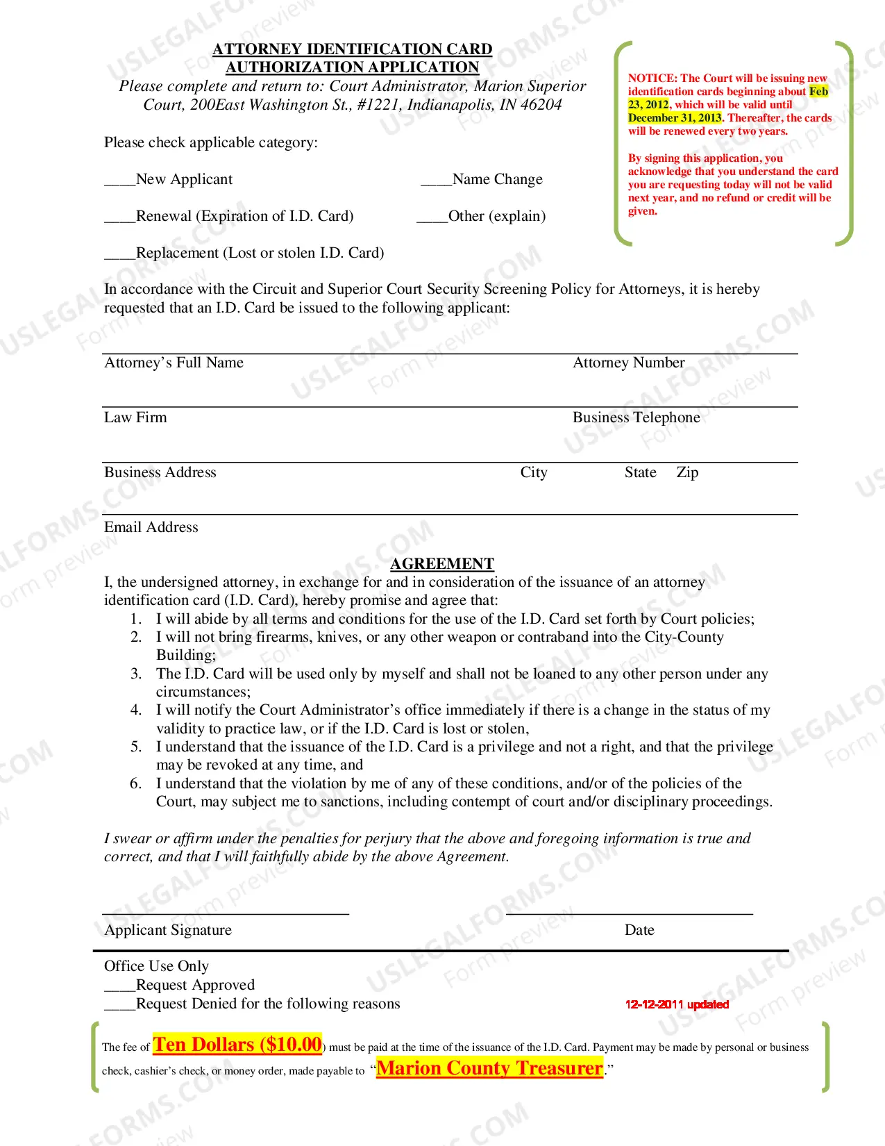 Preview Security Screening policy for Attorneys and Application form(PDF) - Forms are