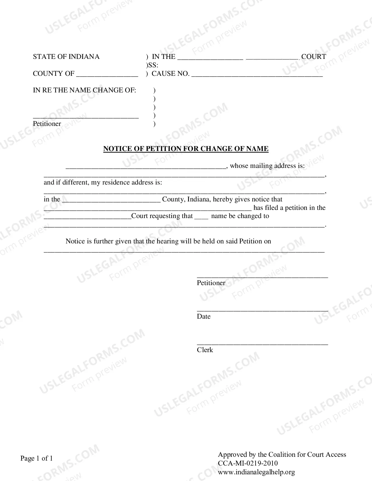 Preview Adult Name Change Packet