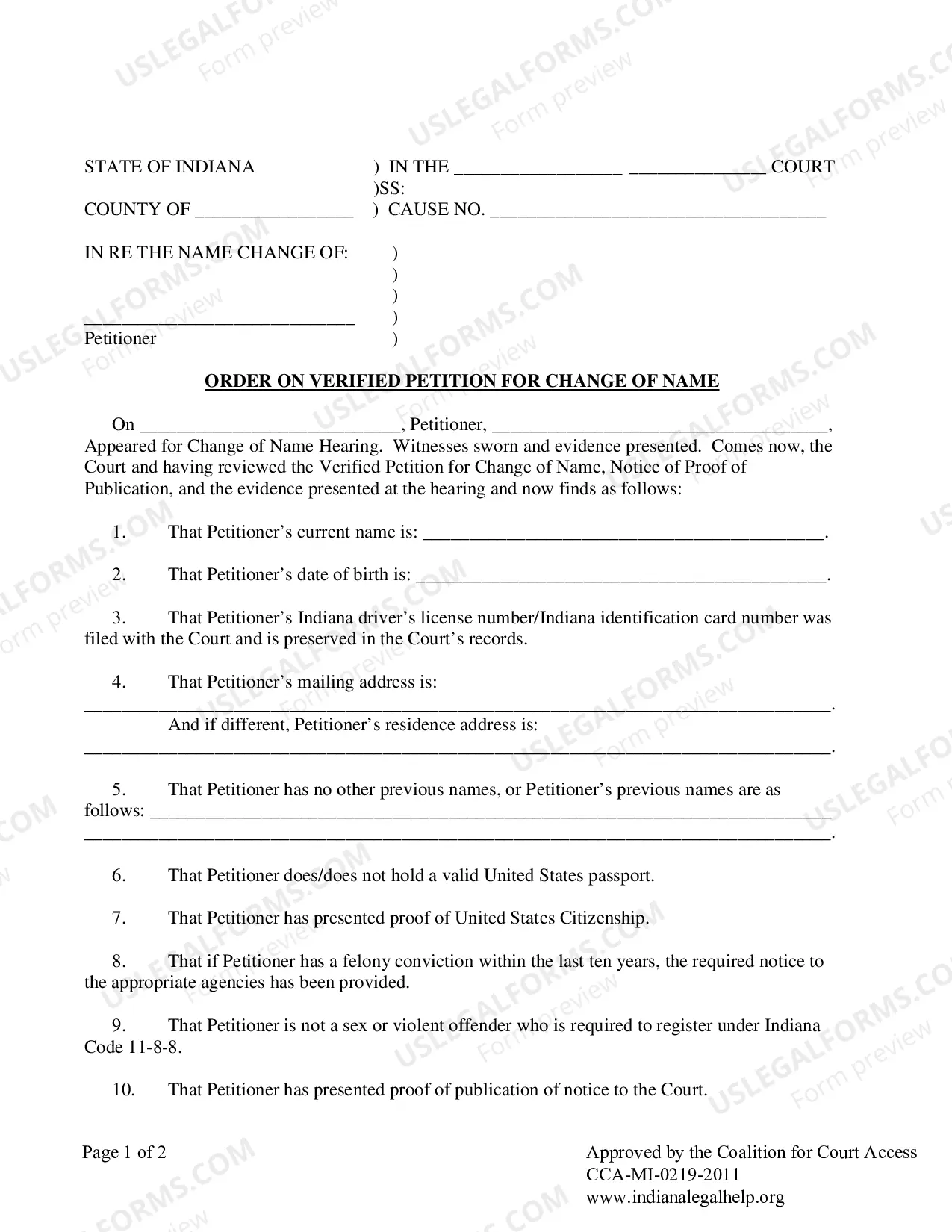 Preview Adult Name Change Packet
