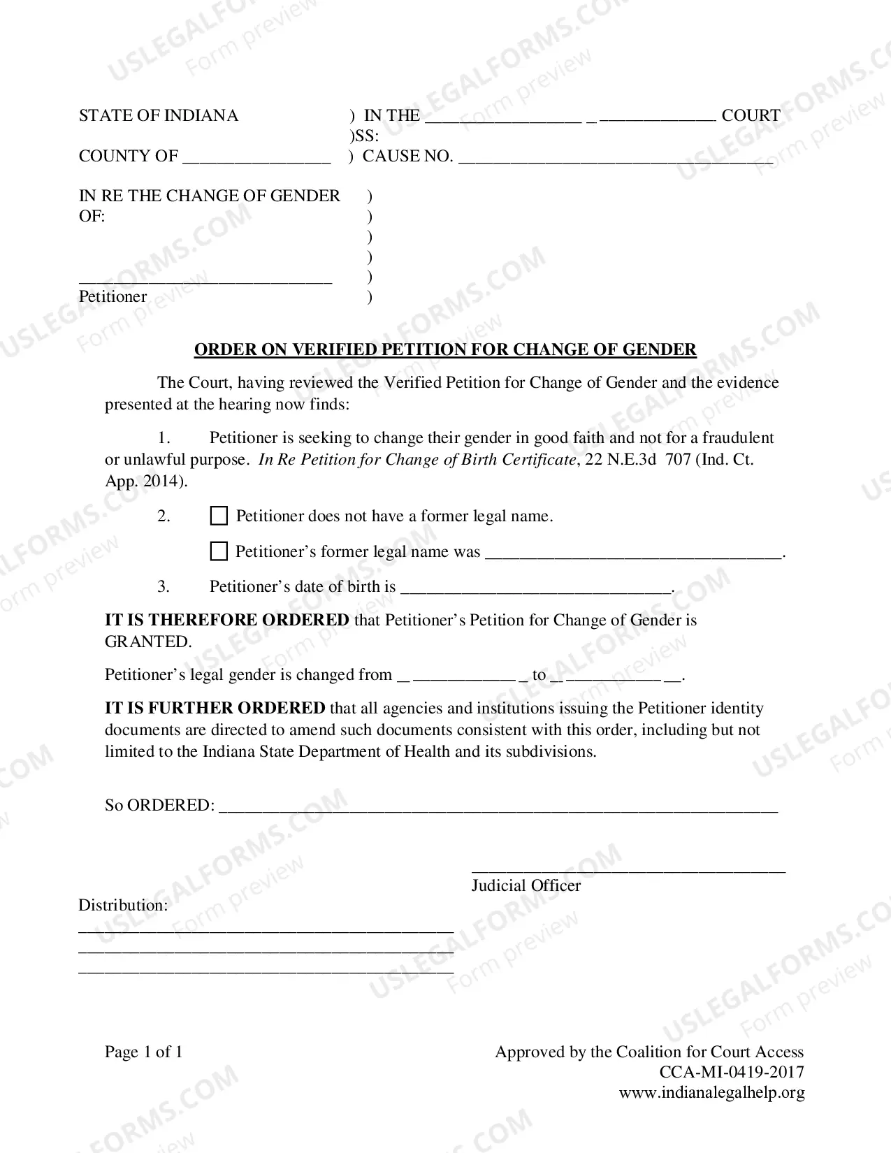 Preview Adult Gender Marker Change Packet