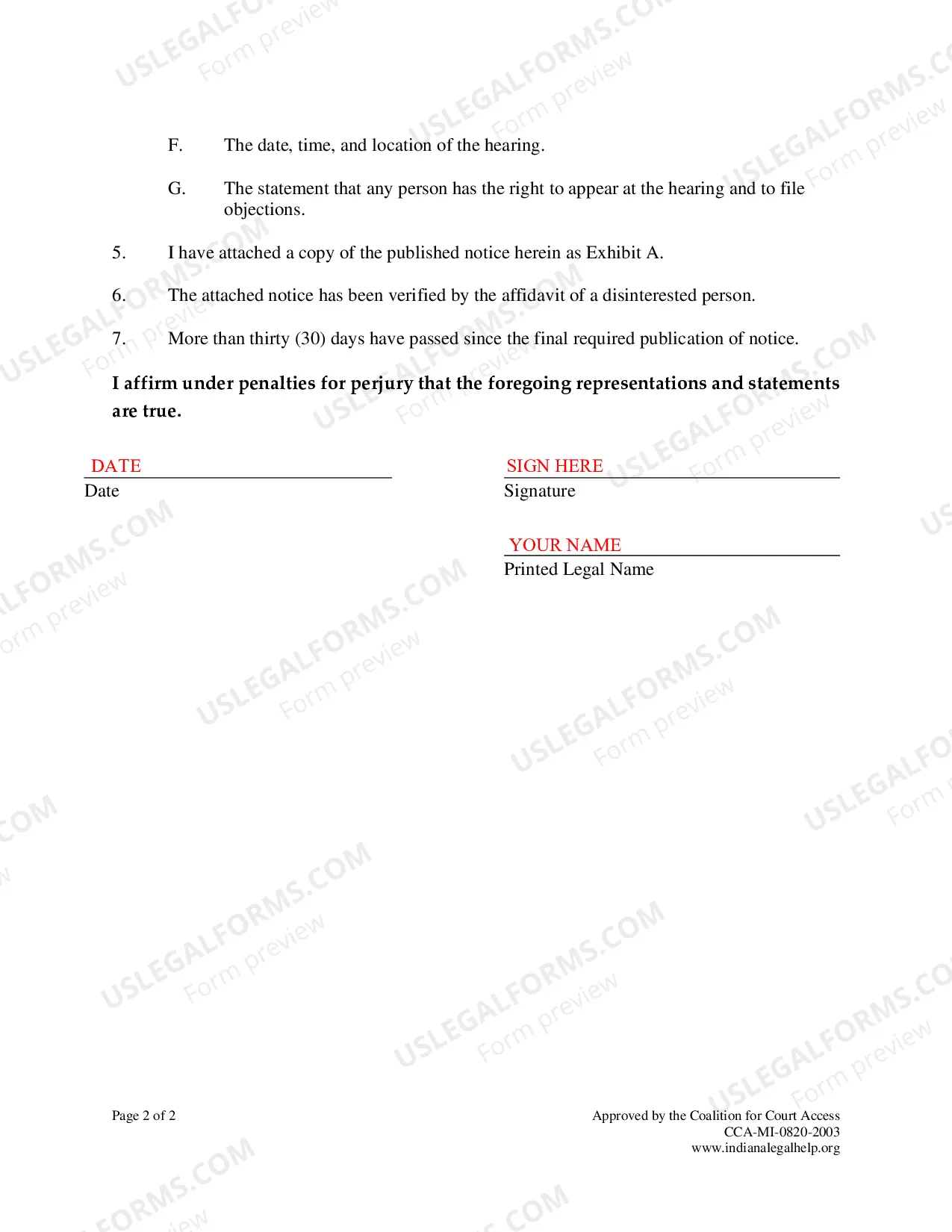 Preview Instructions for Minor Name Change - Parents Agree