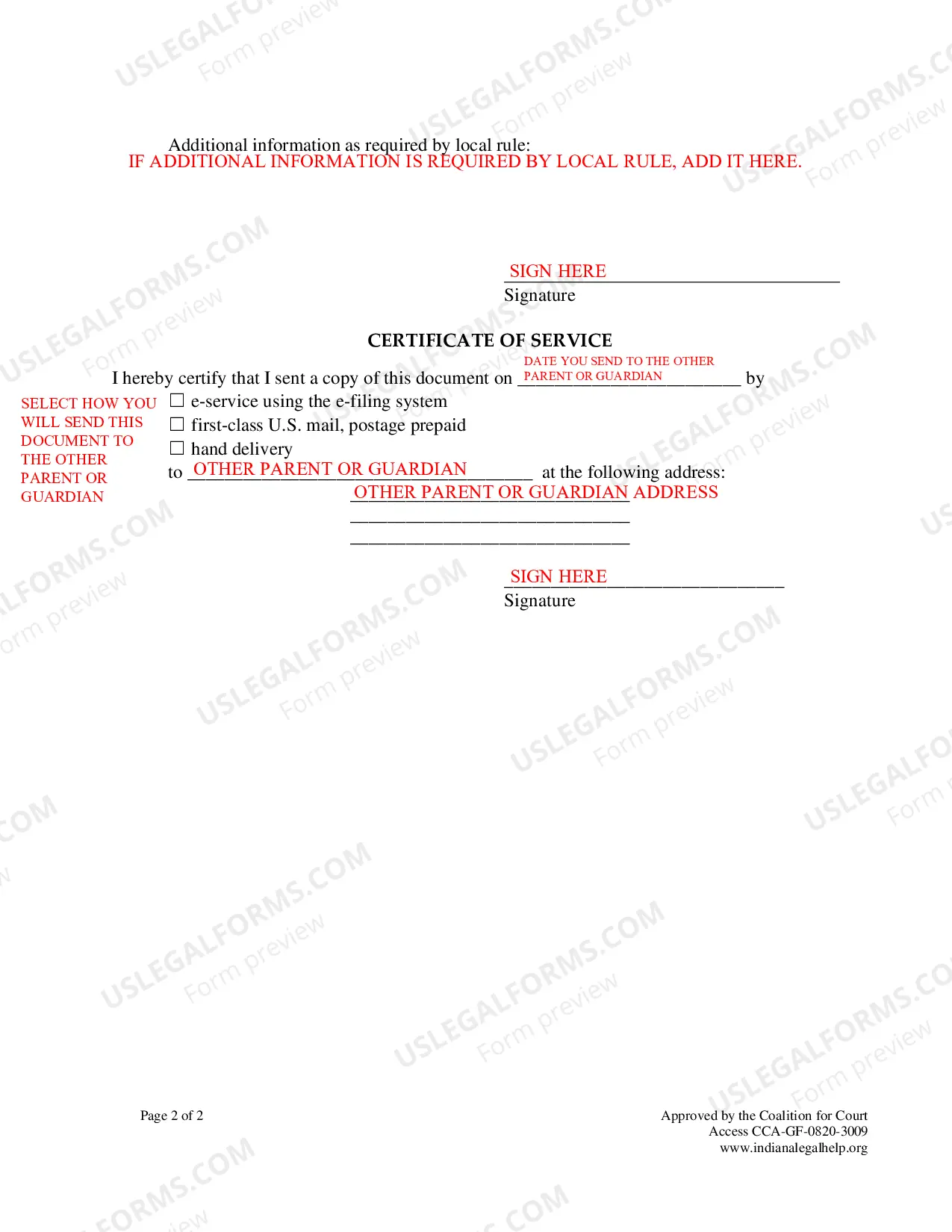 Preview Instructions for Minor Name Change - Parents Agree