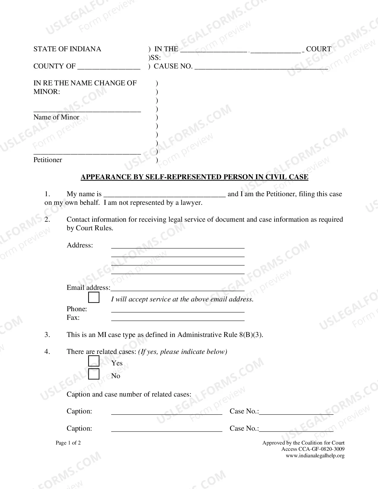 Preview Minor Name Change Packet - Parents Agree