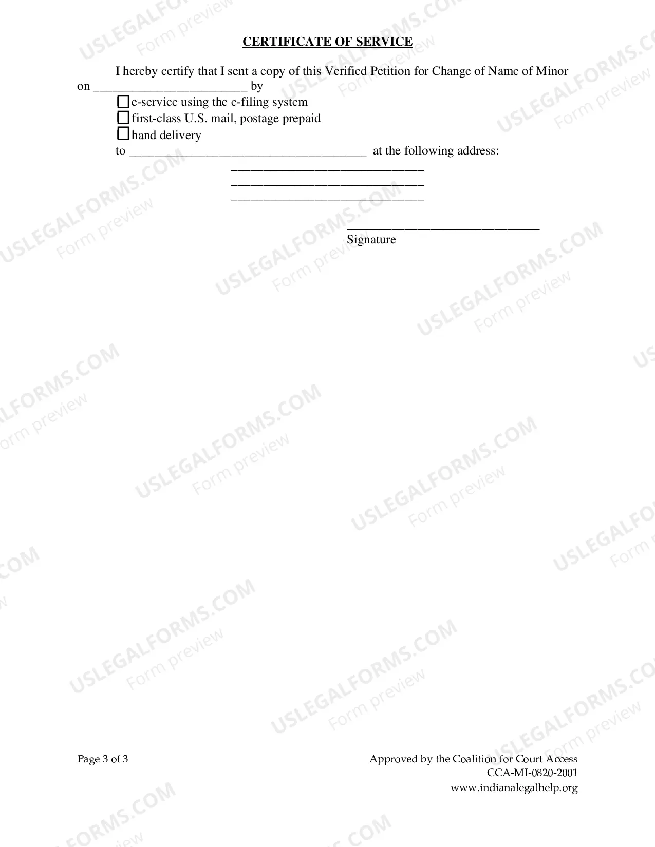 Preview Minor Name Change Packet - Parents Agree