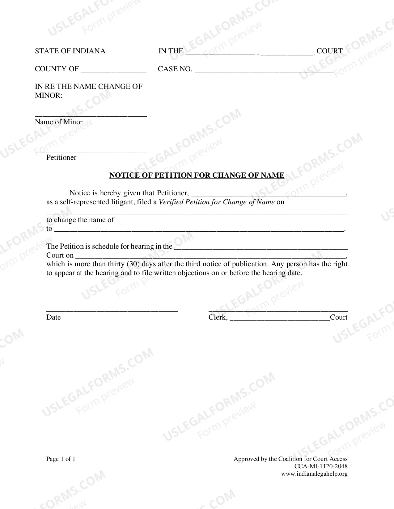 Preview Minor Name Change Packet - Parents Disagree