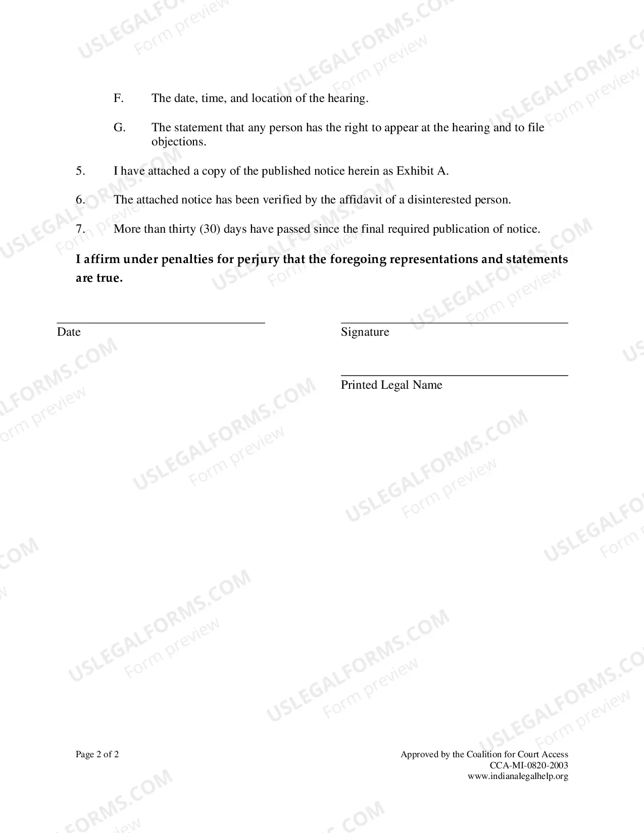 Preview Minor Name Change Packet - Parents Disagree