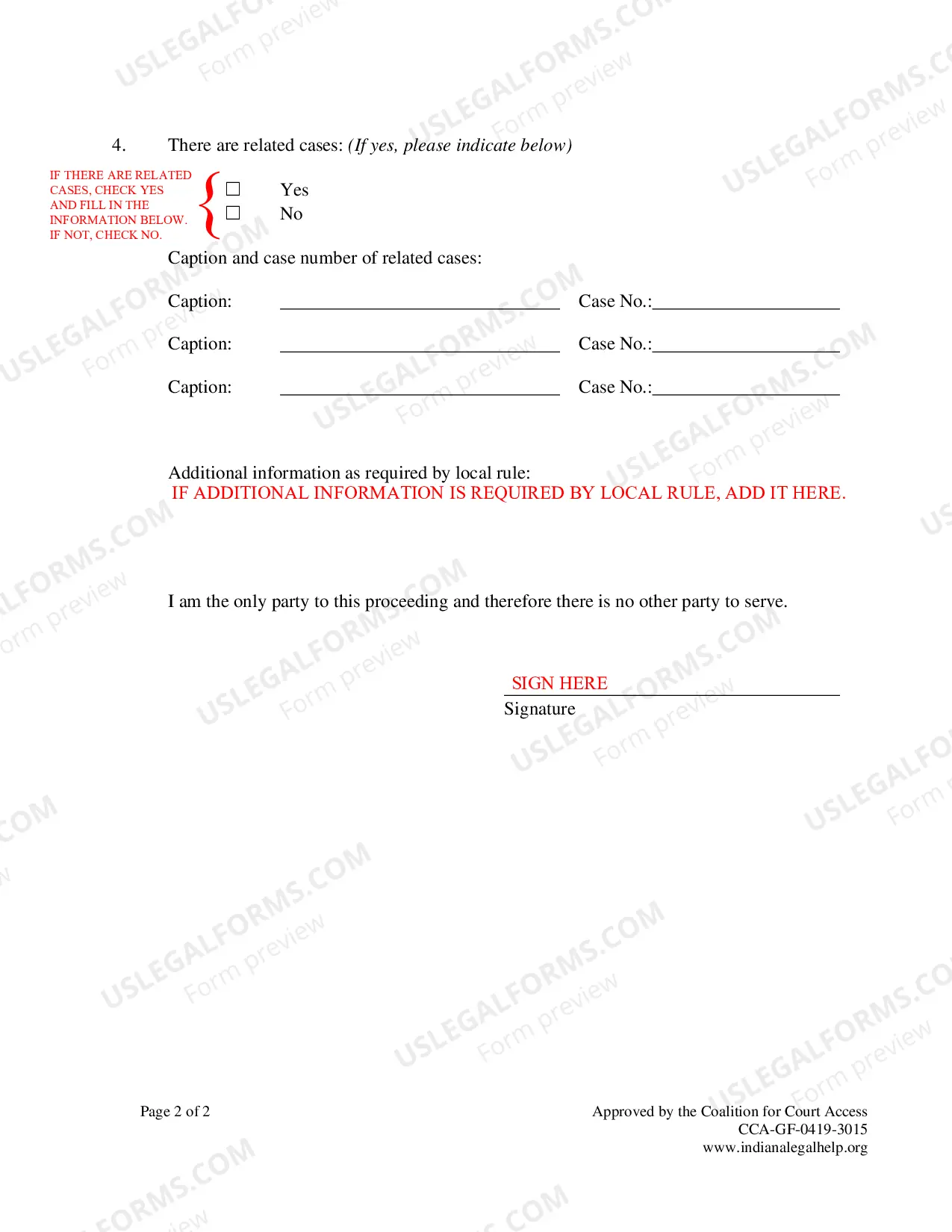 Preview Instructions for Minor Gender Marker Change