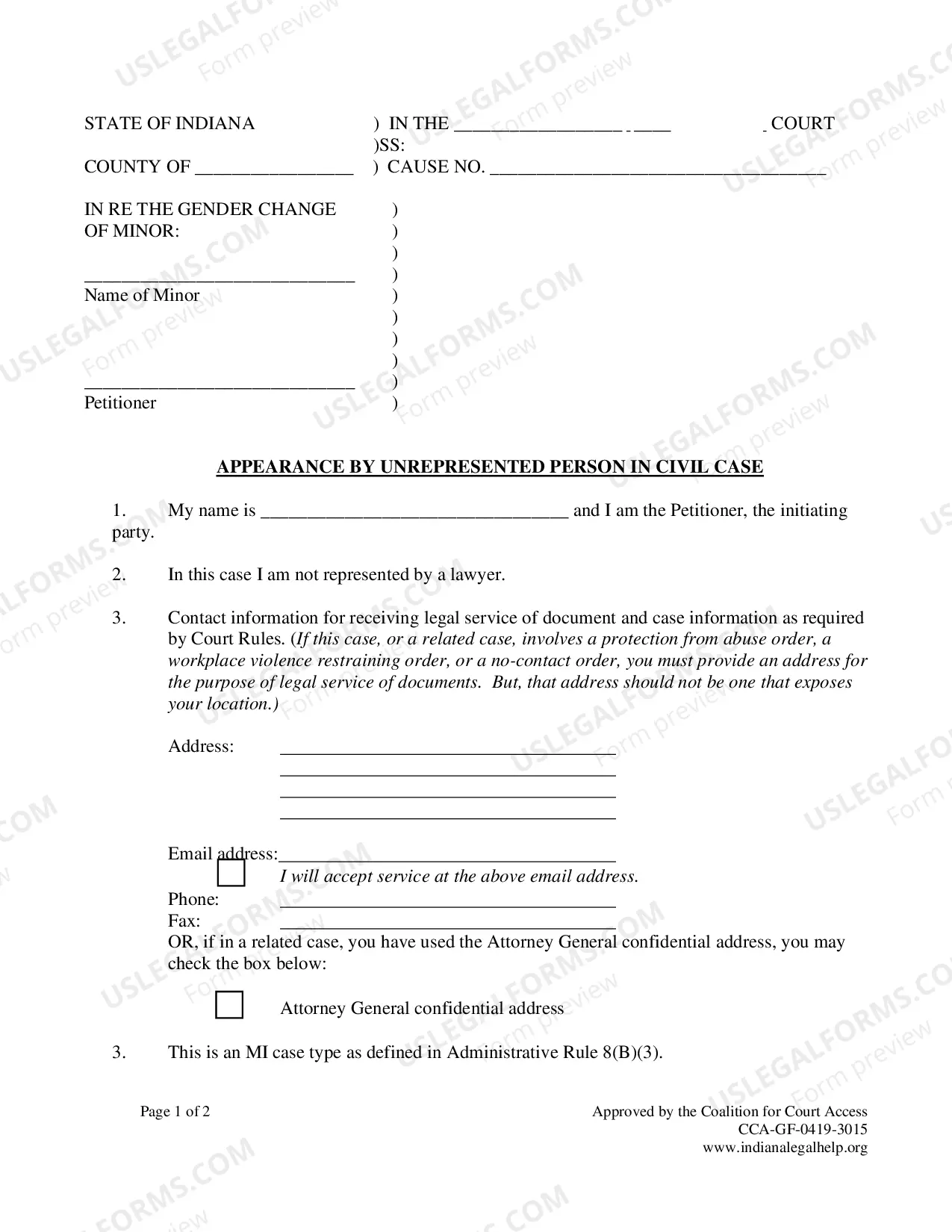 Preview Minor Gender Marker Change Packet