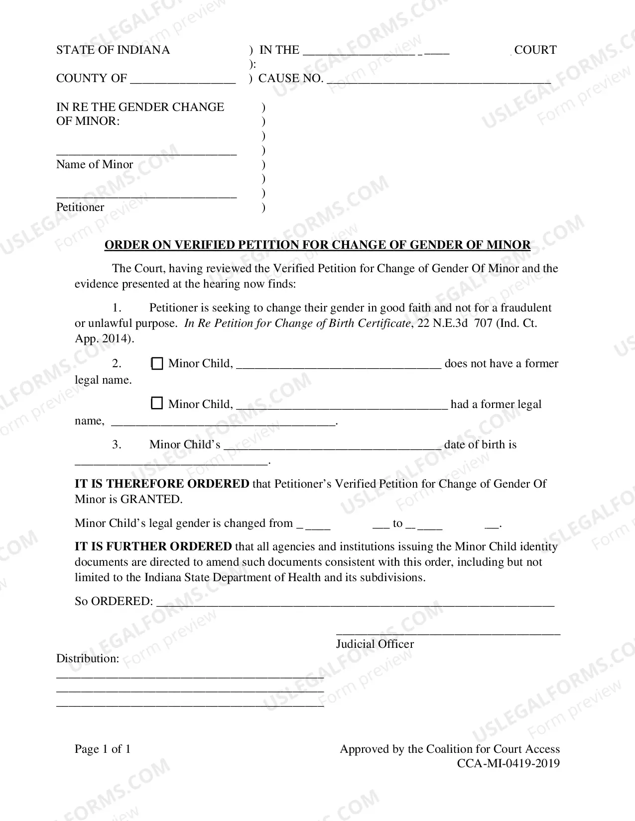 Preview Minor Gender Marker Change Packet