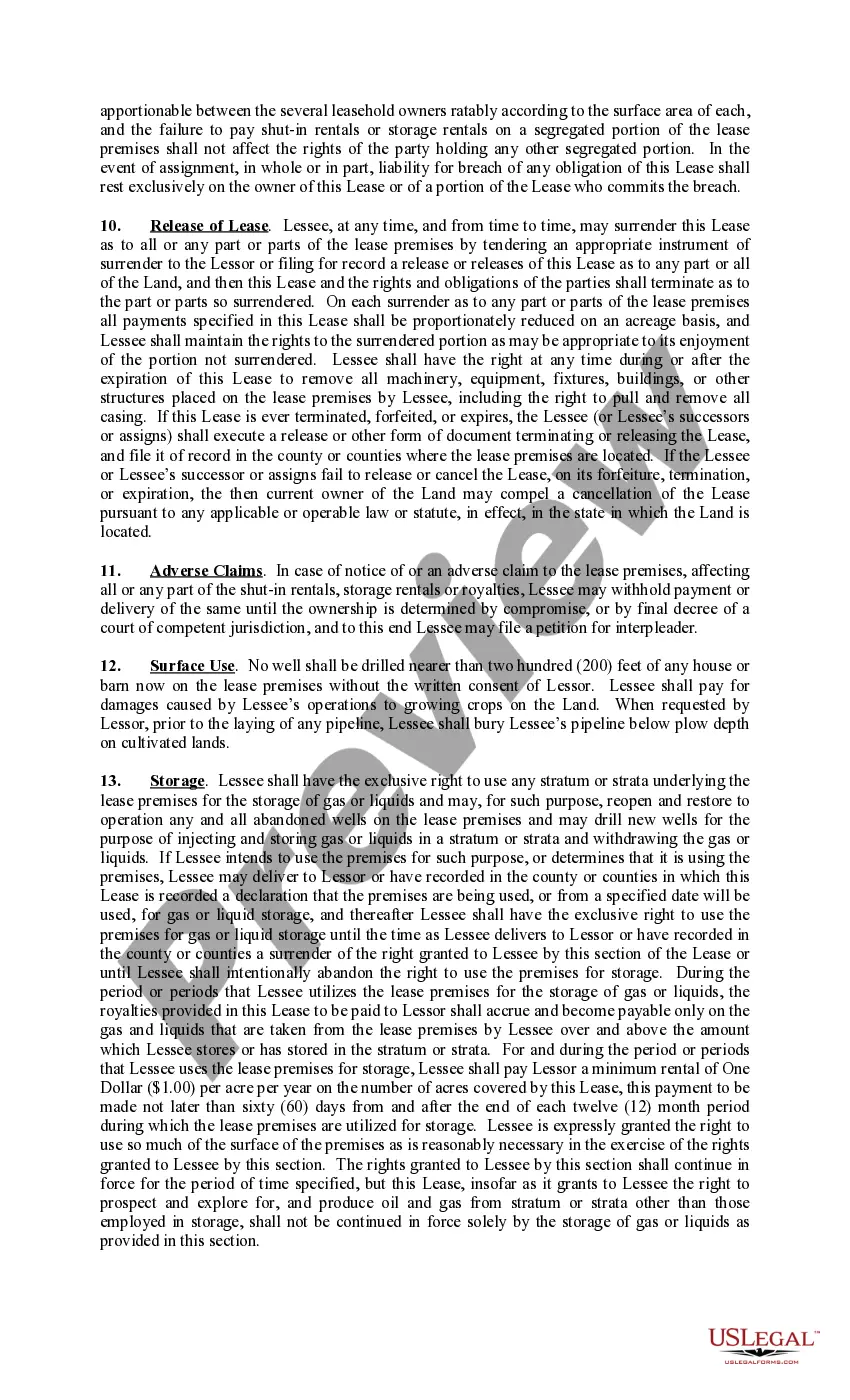 Preview Paid Up Lease Pooling Provision