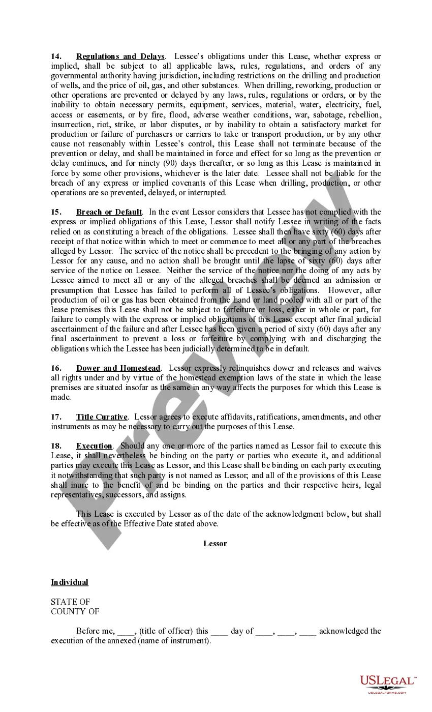 Preview Paid Up Lease Pooling Provision