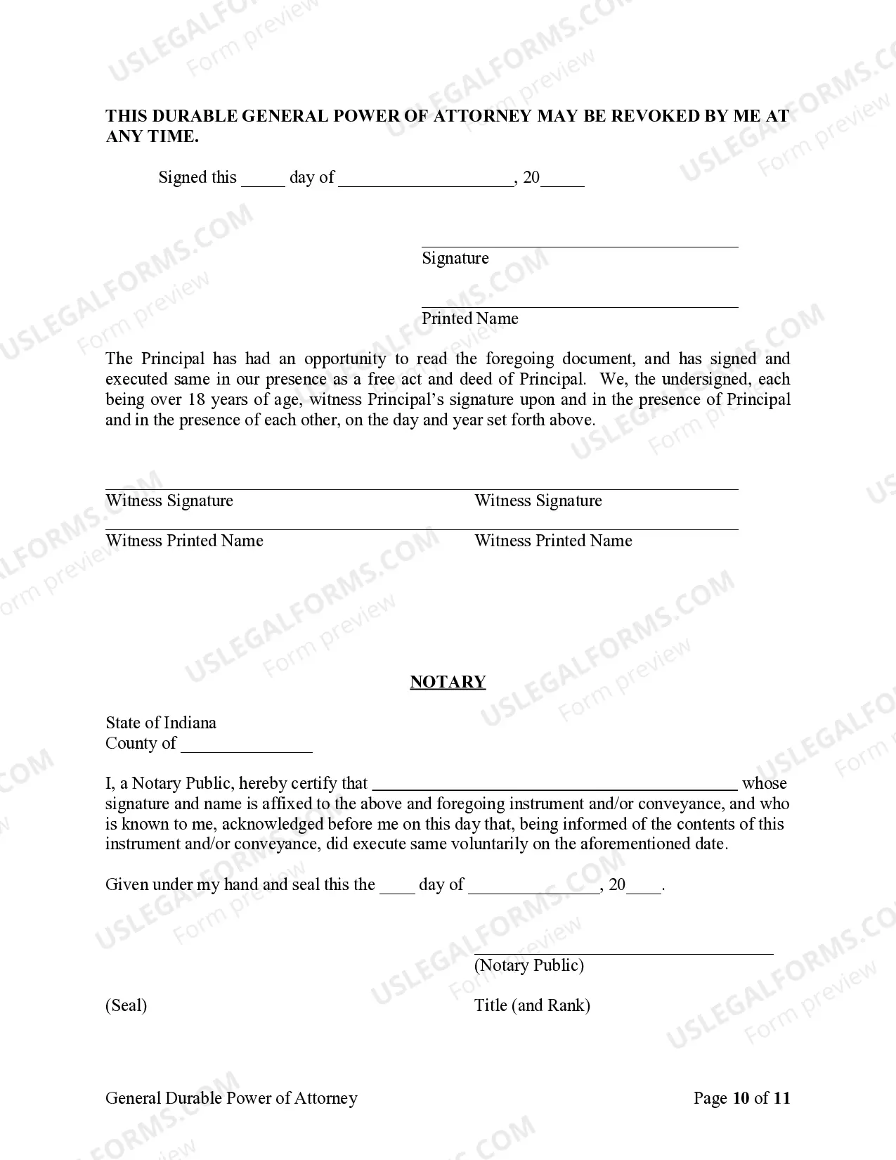 Preview General Durable Power of Attorney for Property and Finances or Financial Effective upon Disability
