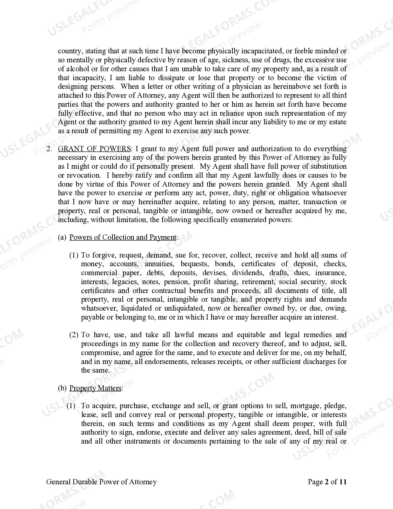 Preview General Durable Power of Attorney for Property and Finances or Financial Effective upon Disability