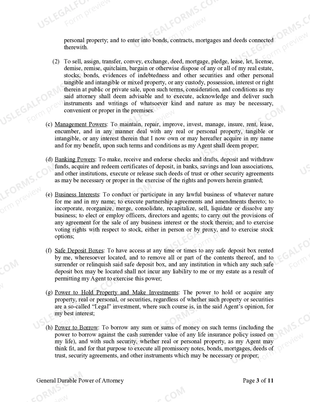 Preview General Durable Power of Attorney for Property and Finances or Financial Effective upon Disability