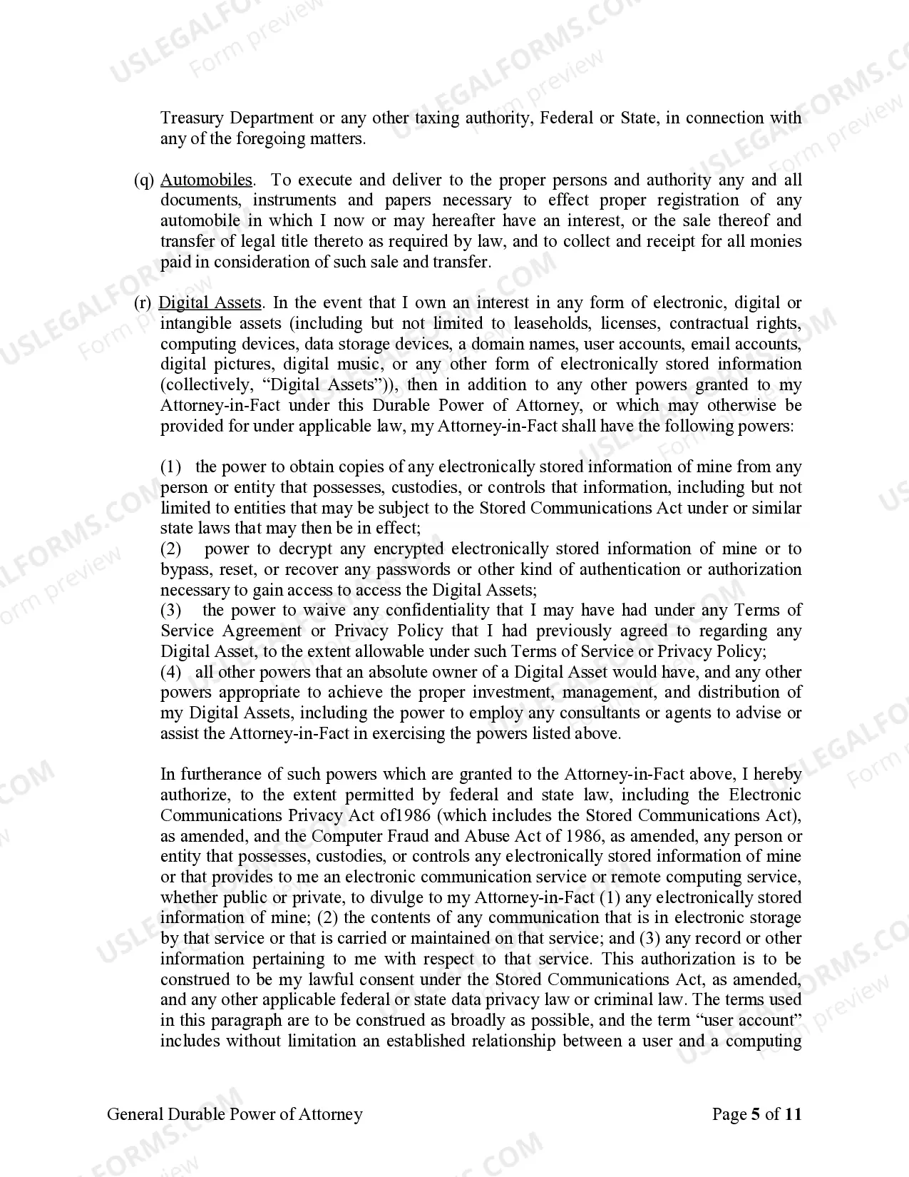 Preview General Durable Power of Attorney for Property and Finances or Financial Effective upon Disability