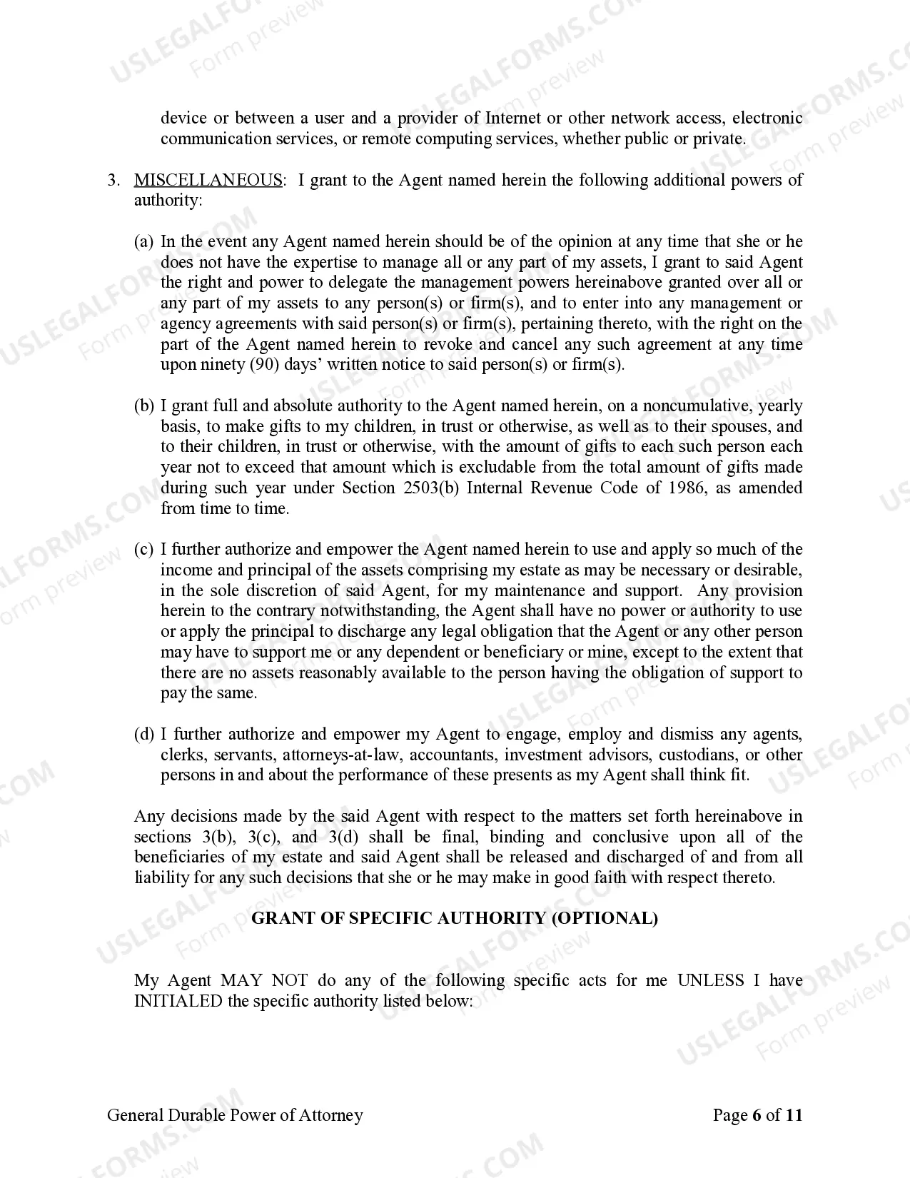 Preview General Durable Power of Attorney for Property and Finances or Financial Effective upon Disability