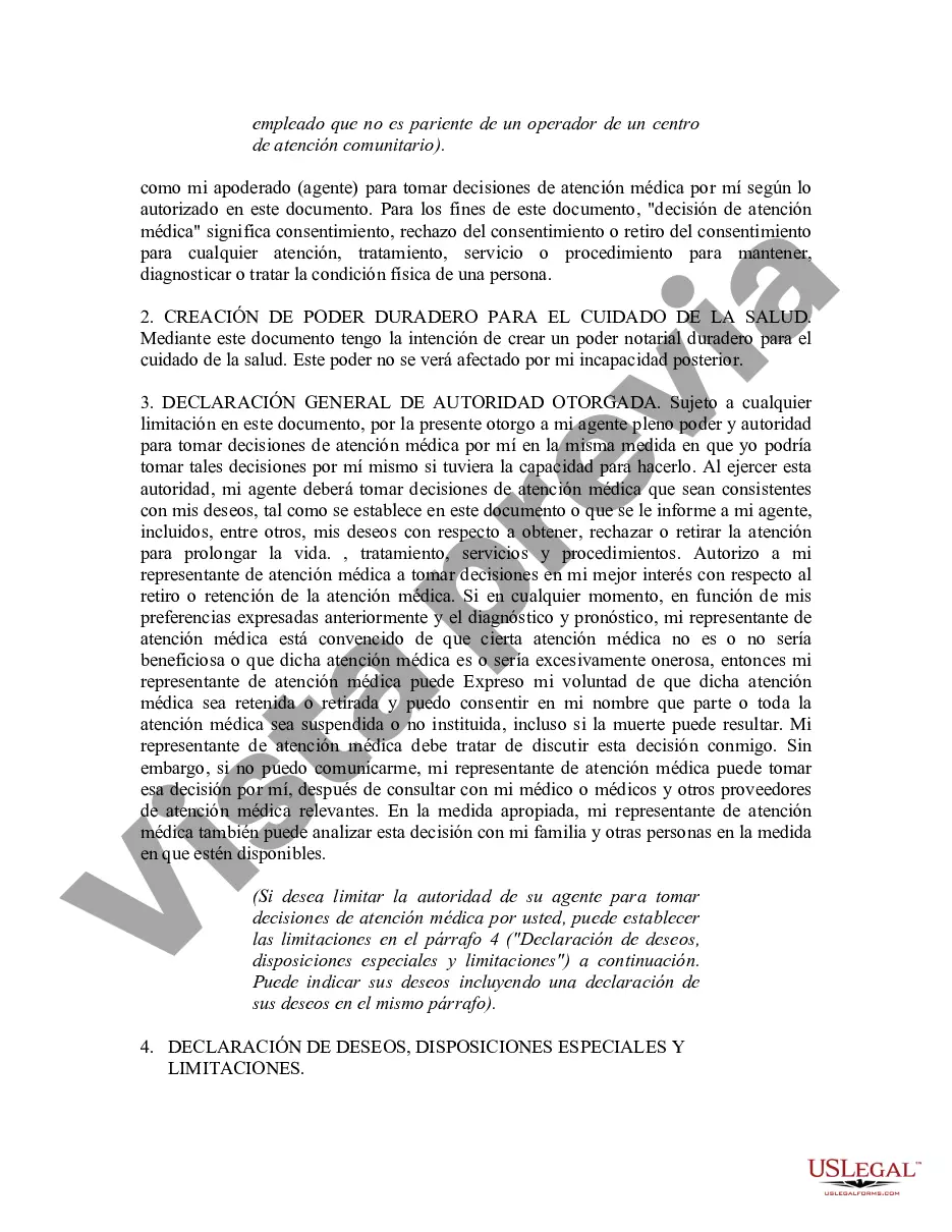 Preview Poder notarial duradero para el cuidado de la salud