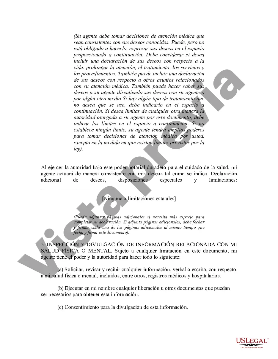 Preview Poder notarial duradero para el cuidado de la salud